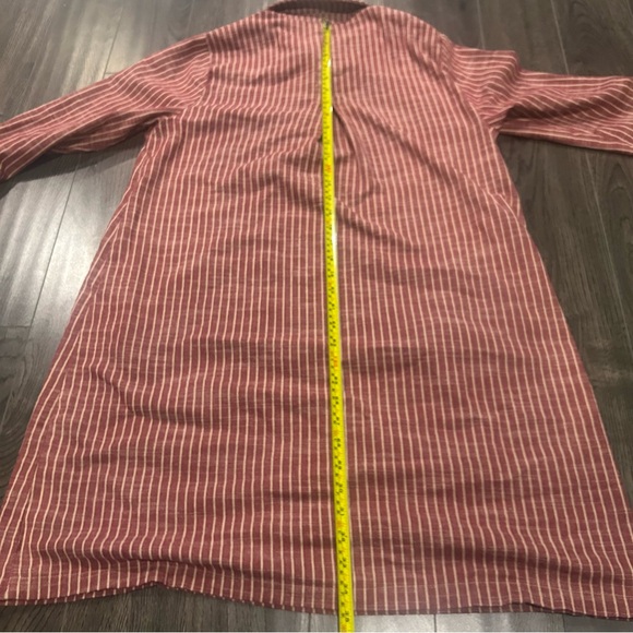 Striped Button-Up Dress with Collar - Picture 9 of 9